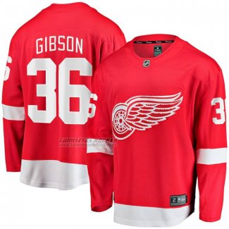 Camiseta Hockey Detroit Red Wings John Gibson Primera Breakaway Rojo