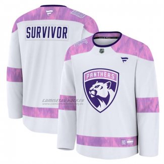Camiseta Hockey Florida Panthers Hockey Fights Cancer Practice Blanco