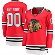 Camiseta Hockey Mujer Chicago Blackhawks Primera Breakaway Personalizada Rojo