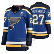 Camiseta Hockey Mujer St. Louis Blues Home Alex Pietrangelo Stanley Cup Final Azul