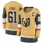 Camiseta Hockey Mujer Vegas Golden Knights Mark Stone Captain Patch Primera Breakaway Oro