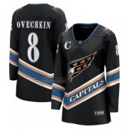 Camiseta Hockey Mujer Washington Capitals Alexander Ovechkin 50th Aniversario Breakaway Negro