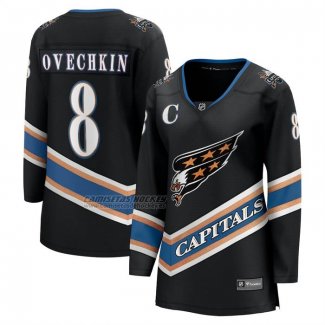 Camiseta Hockey Mujer Washington Capitals Alexander Ovechkin 50th Aniversario Breakaway Negro