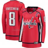 Camiseta Hockey Mujer Washington Capitals Alexander Ovechkin Captain Patch Primera Breakaway Rojo