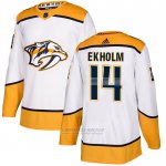 Camiseta Hockey Nashville Predators 14 Mattias Ekholm Road Autentico Blanco Camiseta Hockey Nashville Predators 14 Mattias Ekholm Road Autentico Blanco