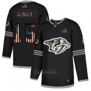 Camiseta Hockey Nashville Predators Craig Smith 2020 USA Flag Negro