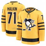 Camiseta Hockey Pittsburgh Penguins Evgeni Malkin Alterno Premium Amarillo