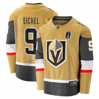 Camiseta Hockey Vegas Golden Knights Jack Eichel 2026 Stanley Cup Final Breakaway Oro